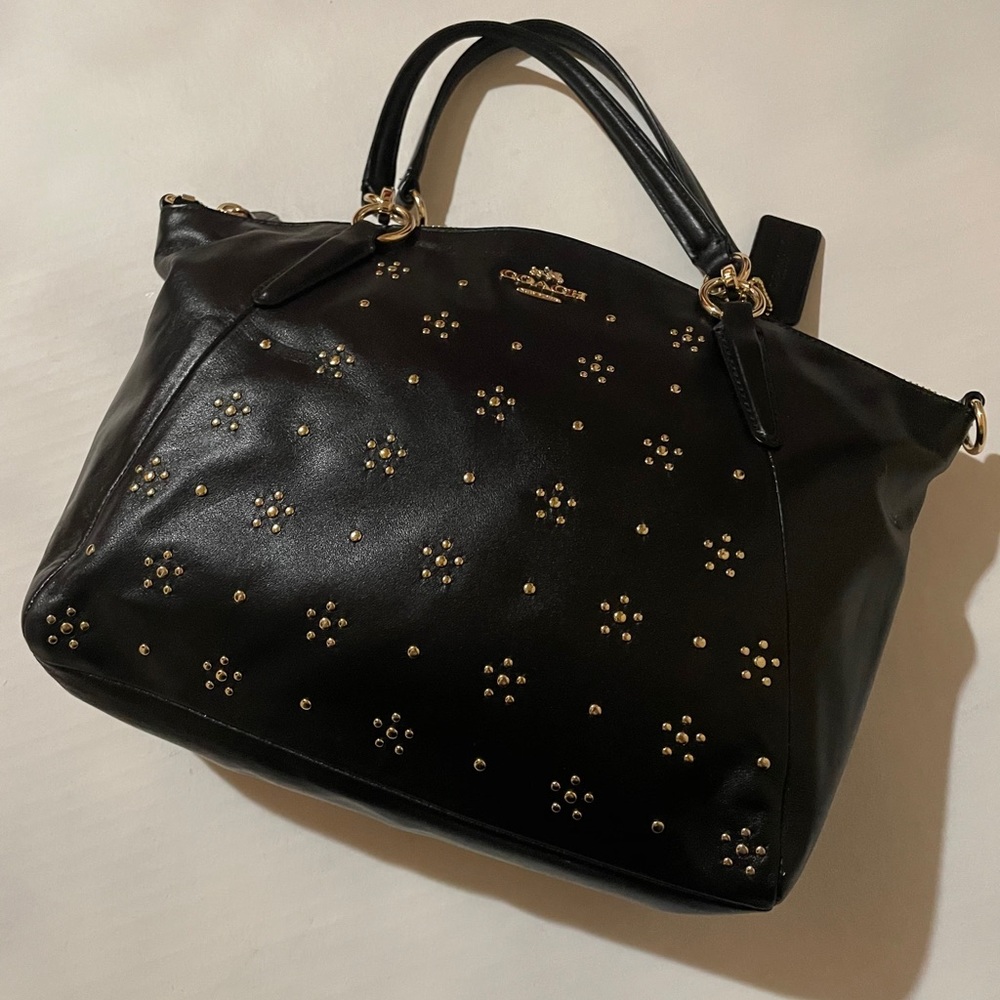 Coach all over stud small Kelsey satchel bag